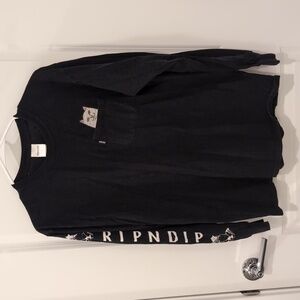 Men's Rip N Dip Lord Nermal Pocket Mens T-shirt Long Sleeve - Black - Medium